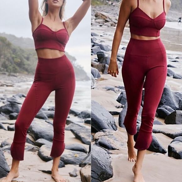 Free People Movement High-Rise Cropped Meant To Be Leggings Tulip Hem Size XS - Picture 1 of 14